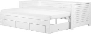Beliani Łóżko wysuwane drewniane 90 x 200 cm białe CAHORS 4