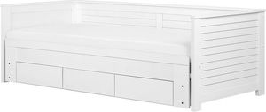 Beliani Łóżko wysuwane drewniane 90 x 200 cm białe CAHORS 5