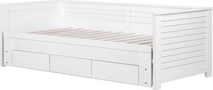 Beliani Łóżko wysuwane drewniane 90 x 200 cm białe CAHORS 6
