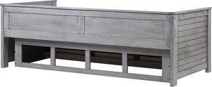 Beliani Łóżko wysuwane drewniane 90 x 200 cm szare CAHOR 6