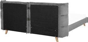 Beliani Łóżko welurowe 180 x 200 cm szare SENLIS 4