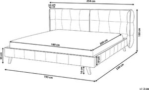 Beliani Łóżko welurowe 180 x 200 cm szare SENLIS 9