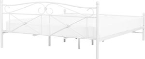 Beliani Łóżko metalowe 160 x 200 cm białe RODEZ 3
