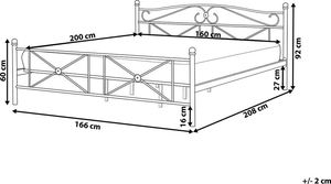 Beliani Łóżko metalowe 160 x 200 cm białe RODEZ 8