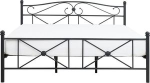 Beliani Łóżko metalowe 180 x 200 cm czarne RODEZ 2