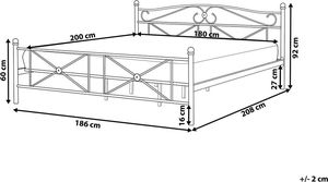 Beliani Łóżko metalowe 180 x 200 cm czarne RODEZ 7