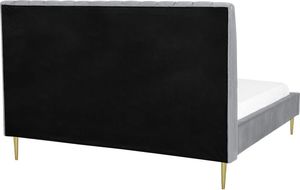 Beliani Łóżko welurowe 180 x 200 cm szare MARVILLE 3