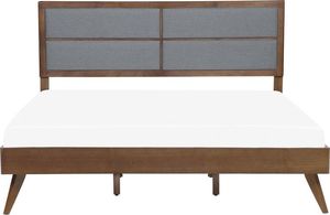 Beliani Łóżko drewniane 180 x 200 cm ciemne POISSY 2