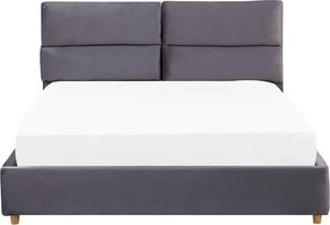 Beliani Łóżko z pojemnikiem welurowe 180 x 200 cm szare BATILLY 3