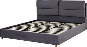 Beliani Łóżko z pojemnikiem welurowe 180 x 200 cm szare BATILLY 5