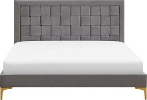Beliani Łóżko welurowe 140 x 200 cm szare LIMOUX 2