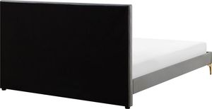 Beliani Łóżko welurowe 140 x 200 cm szare LIMOUX 3