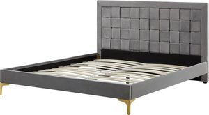 Beliani Łóżko welurowe 140 x 200 cm szare LIMOUX 4