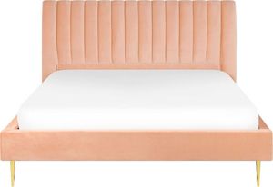 Beliani Łóżko welurowe 180 x 200 cm brzoskwiniowe MARVILLE 3