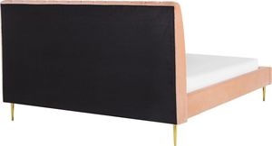 Beliani Łóżko welurowe 180 x 200 cm brzoskwiniowe MARVILLE 4