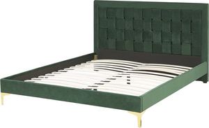 Beliani Łóżko welurowe 140 x 200 cm zielone LIMOUX 4