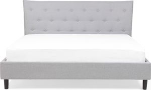 Beliani Łóżko tapicerowane 160 x 200 cm jasnoszare SAVERNE 2