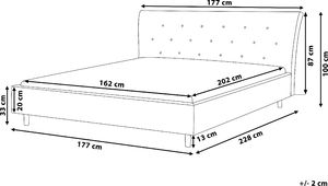 Beliani Łóżko tapicerowane 160 x 200 cm jasnoszare SAVERNE 6