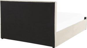 Beliani Łóżko z pojemnikiem welurowe 140 x 200 cm beżowe AMIENS 5