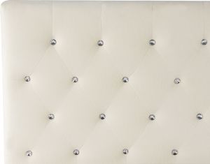 Beliani Łóżko z pojemnikiem welurowe 180 x 200 cm beżowe AMIENS 3