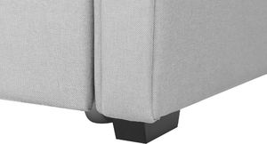 Beliani Łóżko wysuwane tapicerowane 80 x 200 cm jasnoszare LIBOURNE 7