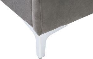 Beliani Łóżko welurowe 160 x 200 cm szare AMBERT 6