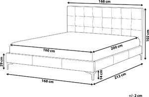 Beliani Łóżko welurowe 160 x 200 cm szare AMBERT 7