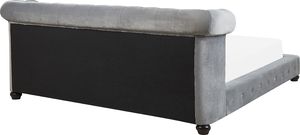 Beliani Łóżko welurowe 180 x 200 cm szare CAVAILLON 3