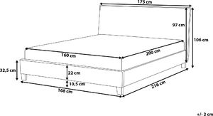 Beliani Łóżko tapicerowane 160 x 200 cm szare SENNEZ 8