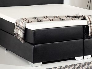 Beliani Łóżko kontynentalne 160 x 200 cm czarne PRESIDENT 5