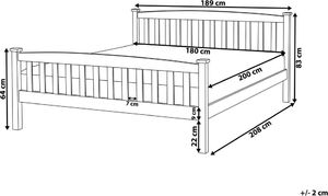 Beliani Łóżko drewniane 180 x 200 cm białe GIVERNY 9