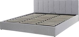 Beliani Łóżko z pojemnikiem tapicerowane 180 x 200 cm jasnoszare DREUX 3