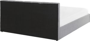 Beliani Łóżko z pojemnikiem tapicerowane 180 x 200 cm jasnoszare DREUX 4