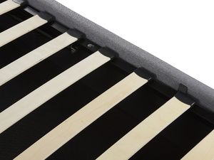 Beliani Łóżko z pojemnikiem tapicerowane 180 x 200 cm jasnoszare DREUX 7