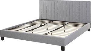 Beliani Łóżko tapicerowane 180 x 200 cm jasnoszare POITIERS 4