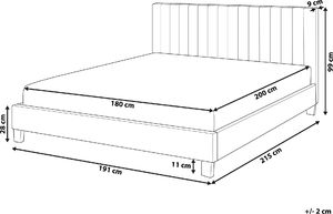 Beliani Łóżko tapicerowane 180 x 200 cm jasnoszare POITIERS 5