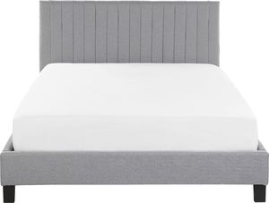 Beliani Łóżko tapicerowane 140 x 200 cm jasnoszare POITIERS 2
