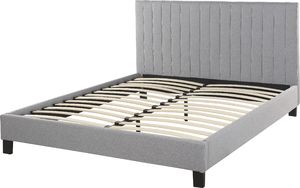 Beliani Łóżko tapicerowane 140 x 200 cm jasnoszare POITIERS 4