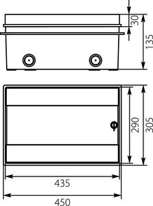 Elektro-Plast RHp-18/B Rozdzielnica hermetyczna podtynkowa 18modułowa IP65 36.179 E-P 6082 5