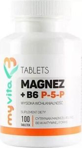 Proness Magnez cytrynian magnezu + B6 P-5-P w aktywnej formie 100 tabletek MyVita 1