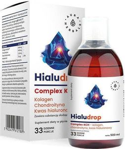 Aura Herbals Hialudrop Complex KCH Kolagen Chondroityna Kwas Hialuronowy 33 porcje 500ml Aura Herbals 1
