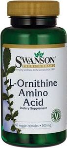 Swanson L- Ornityna aminokwas 500mg L- Ornithine Amino Acid 60 kapsułek SWANSON 1