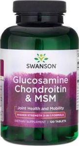 Swanson Glukozamina 500mg chondroityna 400mg i siarka organiczna 200mg Glukosamine, Chondroitin MSM 120 tabletek SWANSON 1