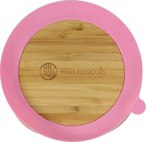 ECO RASCALS ECORASCALS* Miseczka Bambusowa głęboka różowa z przyssawką i łyżeczką 4