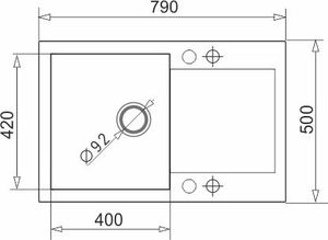 Zlewozmywak Pyramis  granitowy Pyramis MIDO 79x50 1B 1D Karbon 2