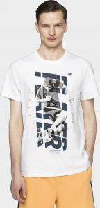4f T-shirt męski H4L21-TSM011 złamana biel r. XXL 1