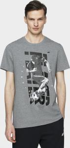 4f T-shirt męski H4L21-TSM011 szary melanż r. M 1