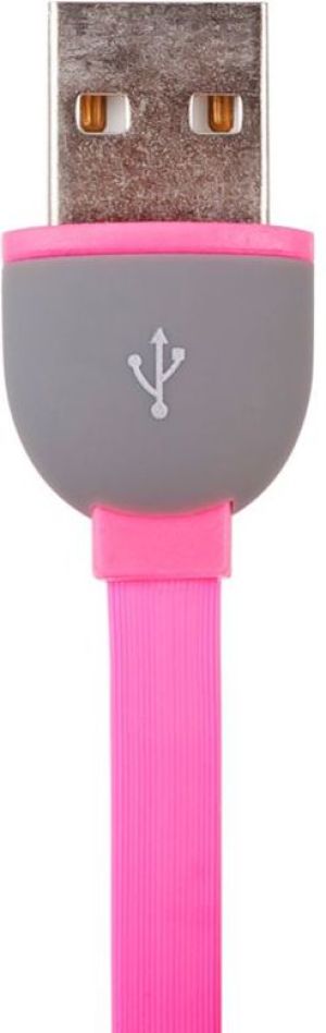 Kabel USB Arkas USB-A - microUSB + Lightning 1 m Różowy 3