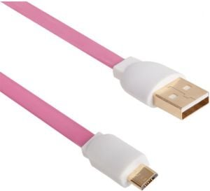 Kabel USB Arkas USB-A - microUSB 1 m Różowy 1