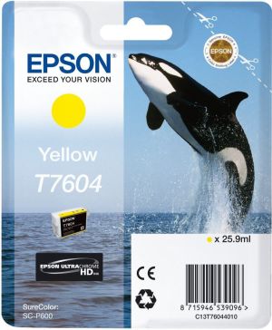 Tusz Epson Tusz T7604 Yellow UltraChrome HD (C13T76044010) 1